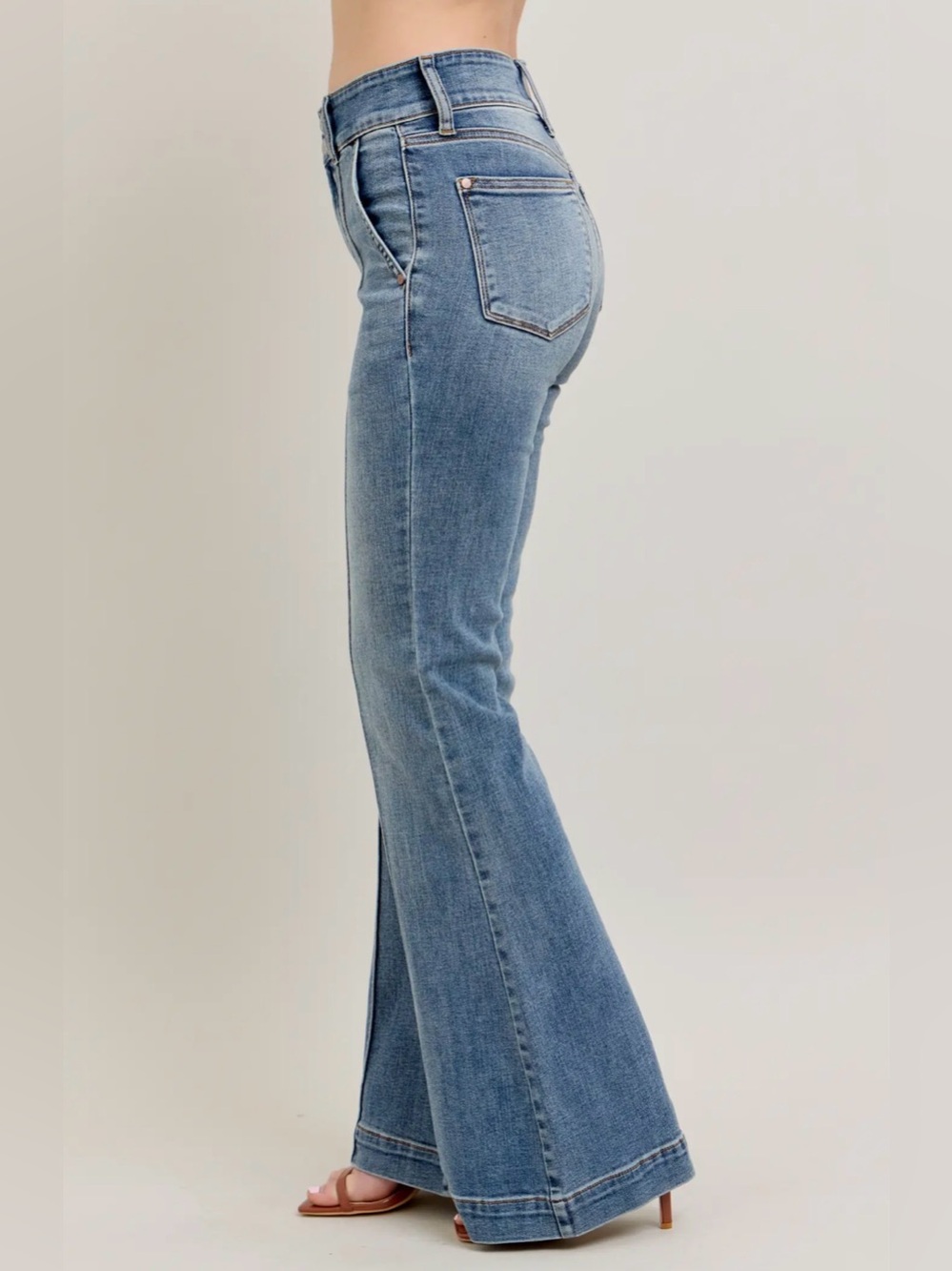 NWT Judy Blue High Waisted Trouser Flare Jeans - Picture 4 of 8